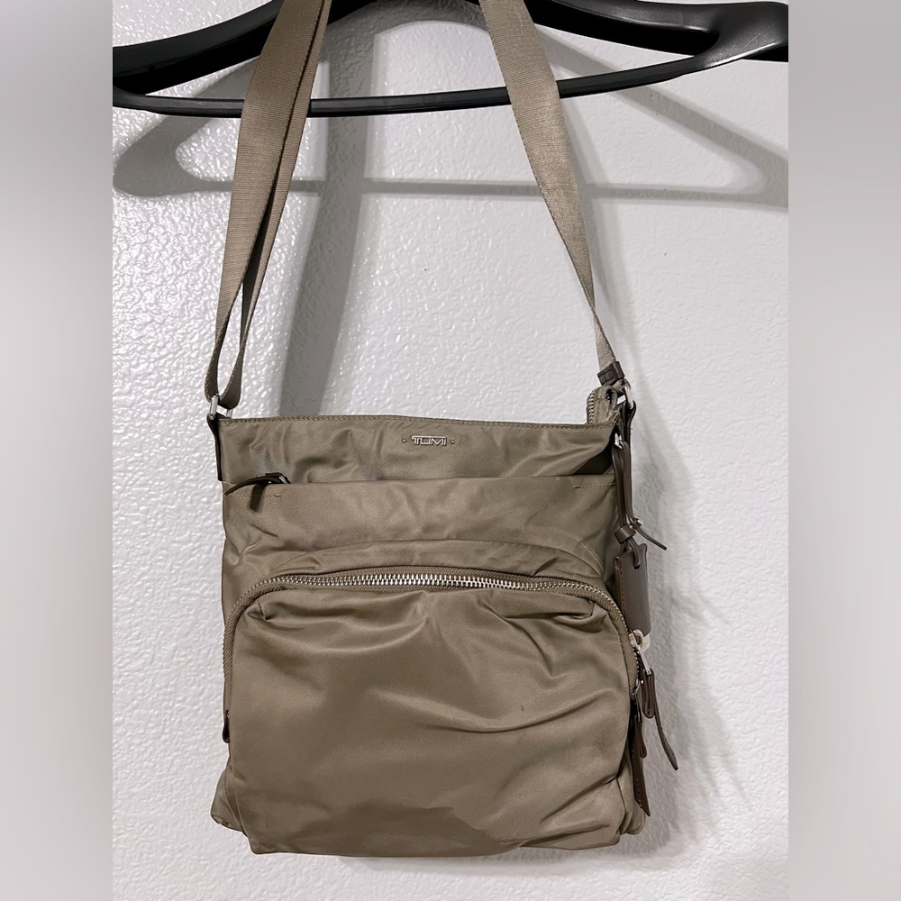 Tumi Nylon Crossbody taupe